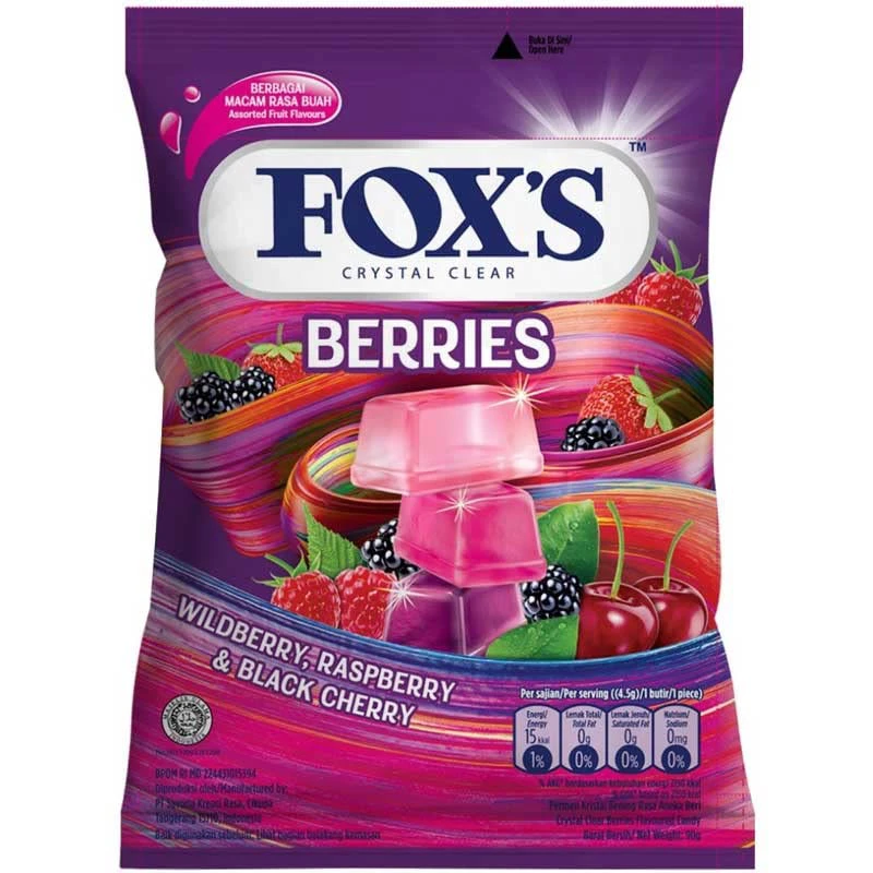 Fox's Crystal Clear Candy 90 G - Berries