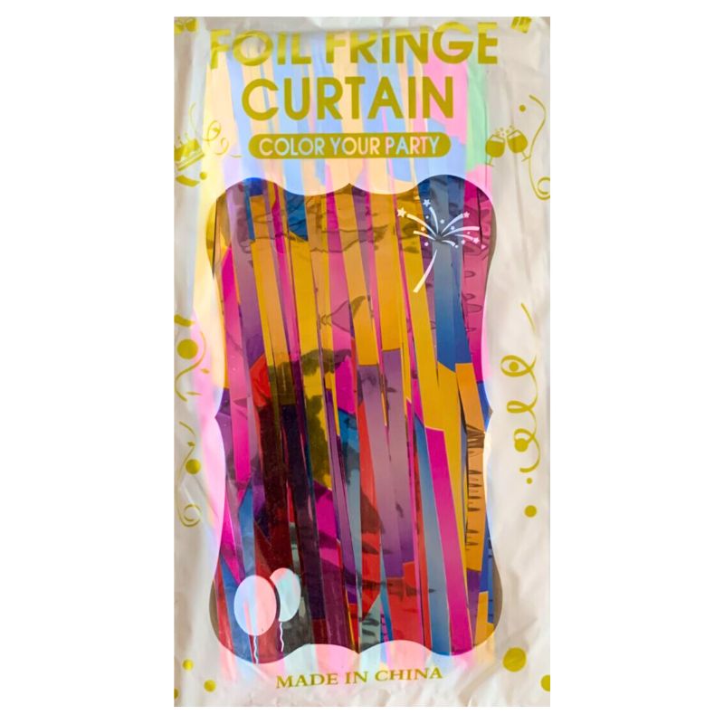 Foil Fringe Curtain - Multi Colour