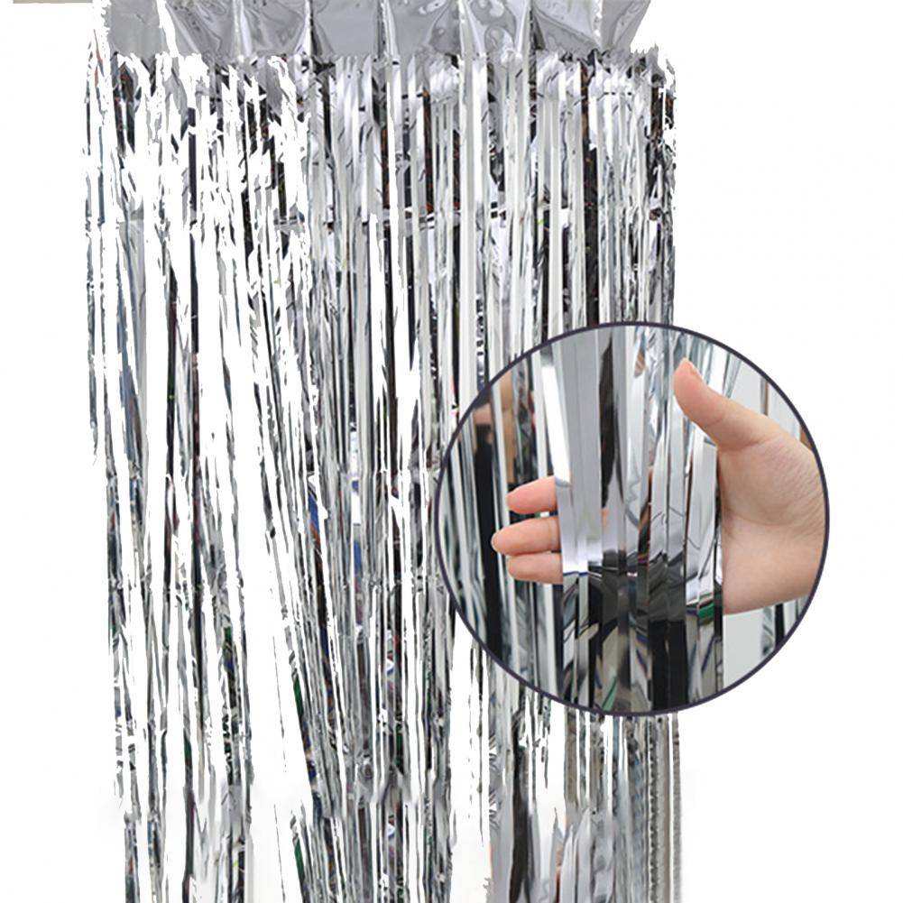 Foil Fringe Curtain - Silver