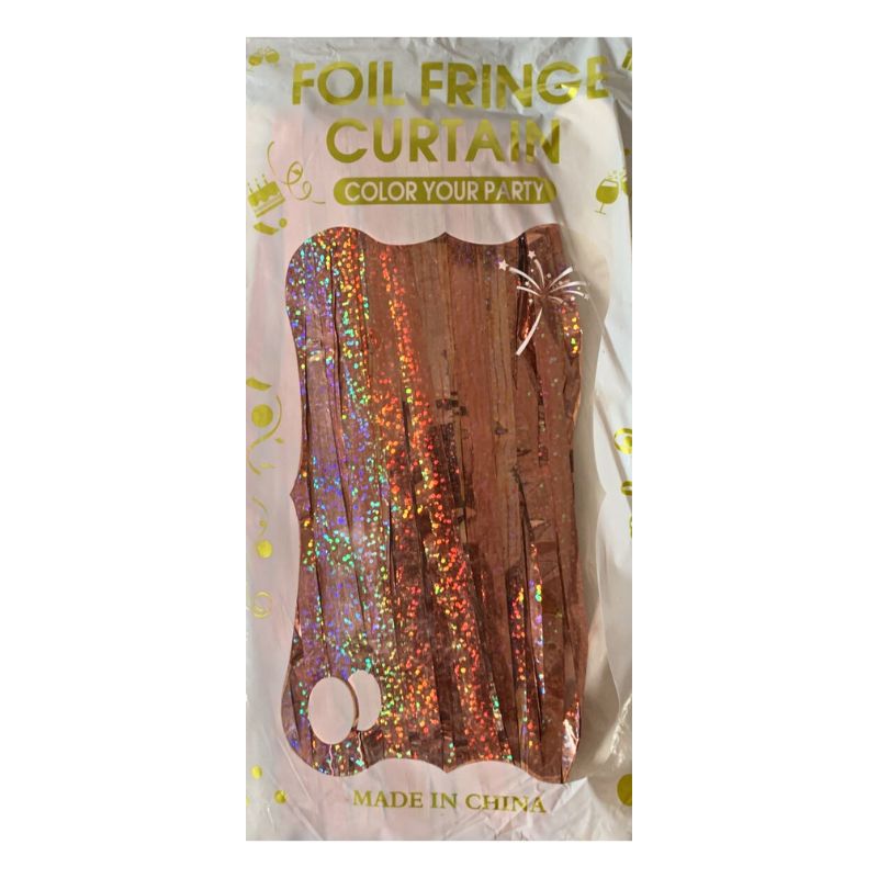 Foil Fringe Curtain - Glitter Brown