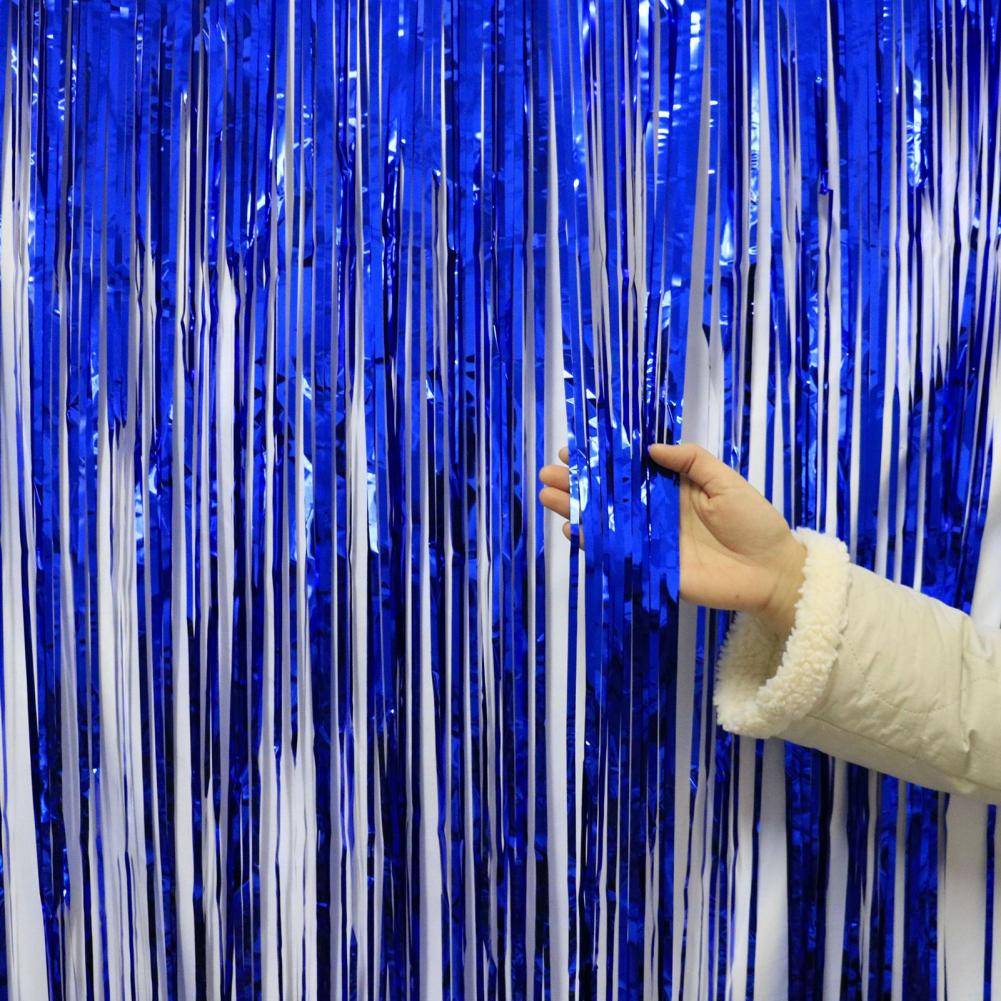 Foil Fringe Curtain - Blue
