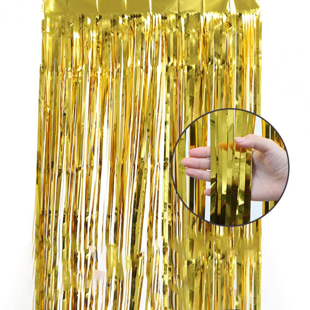 Foil Fringe Curtain - Gold