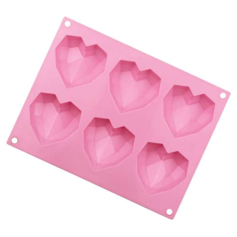 Silicone Geo Heart Mold 3D - 6 x 1