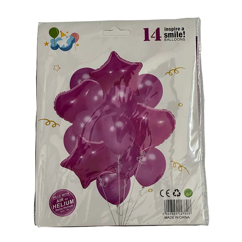 14 Pcs Foil Balloon Combo - Purple