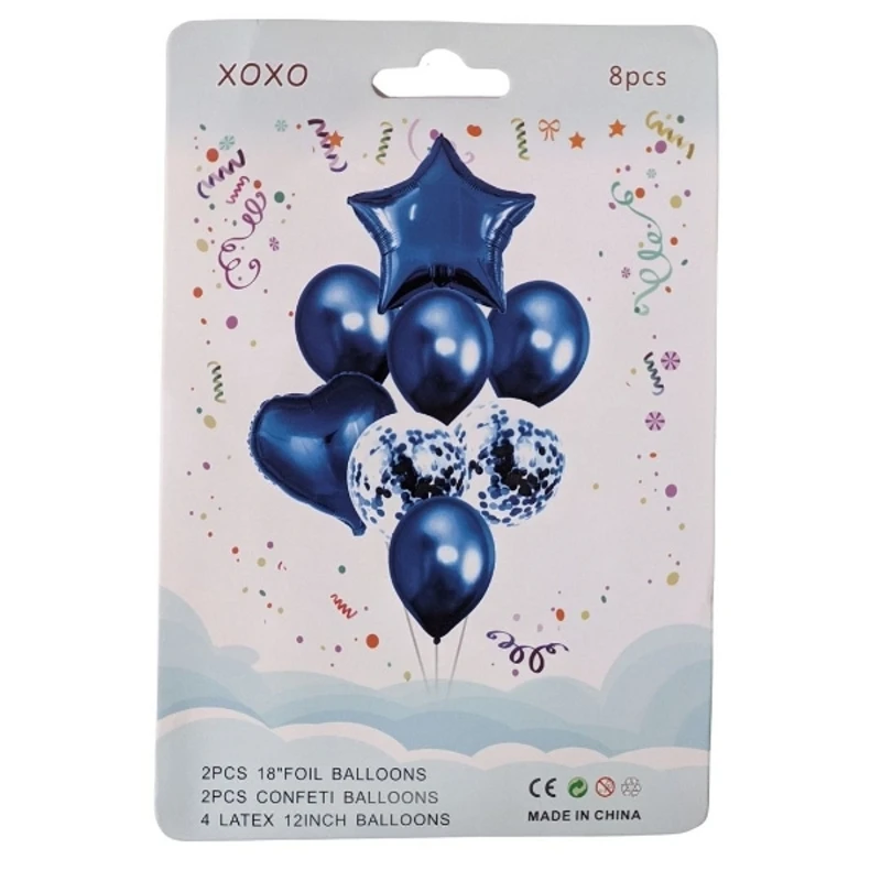 8 Pcs Foil Balloon Combo - Blue