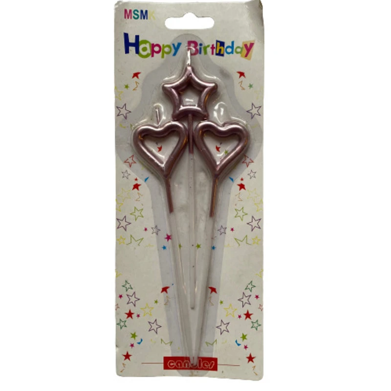 Design Candles Star and Hearts Rose Gold
