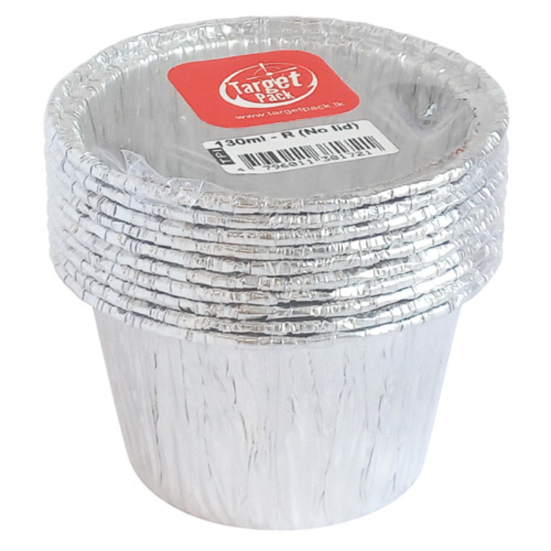 Aluminium Foil Containers - 130 ml Round Lava - No Lid 10 Pcs