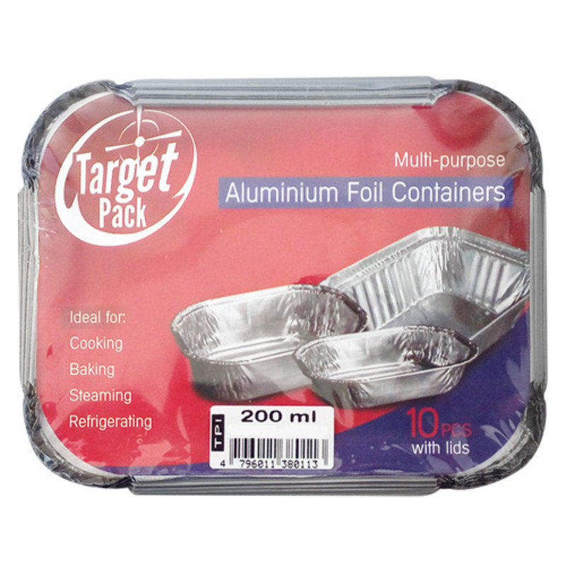 Aluminium Foil Containers - 200 ml 10 Pcs