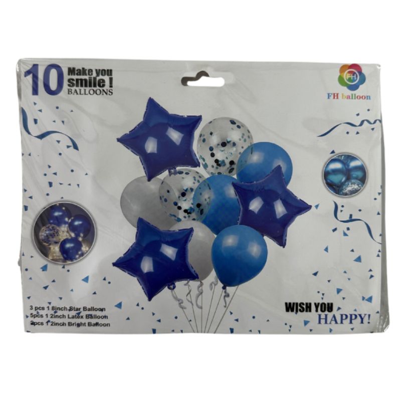 Balloon Decor Set 10 Pcs - Blue