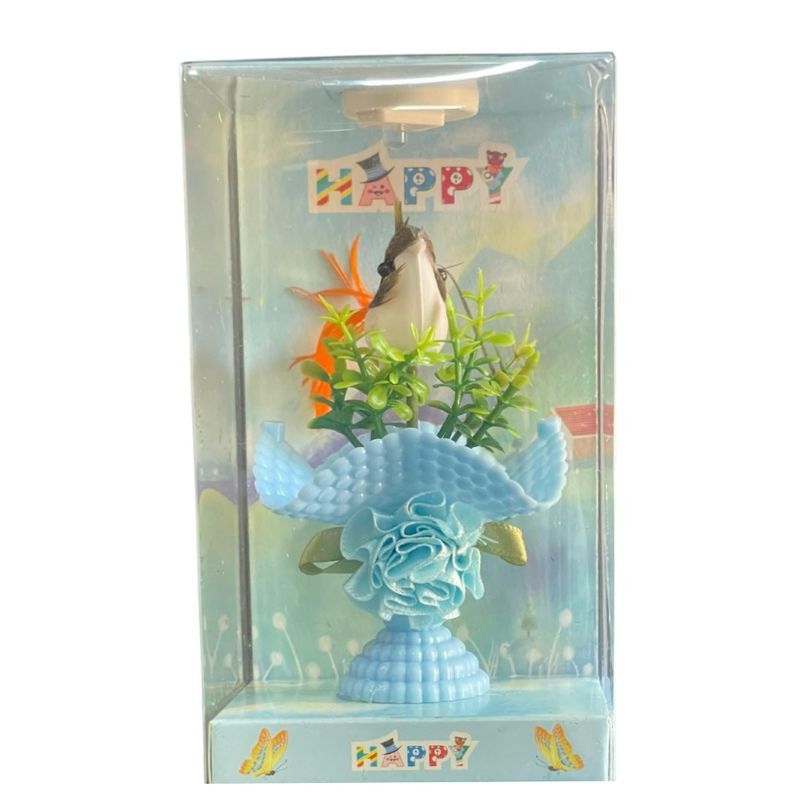 Happy - Ornament with Light - Blue