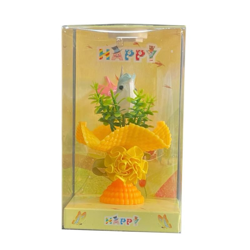 Happy - Ornament with Light - Yellow