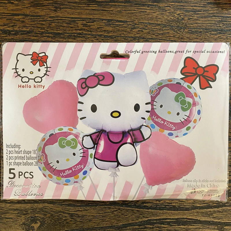Hello Kitty Theme Foil Balloon Set 5 Pcs