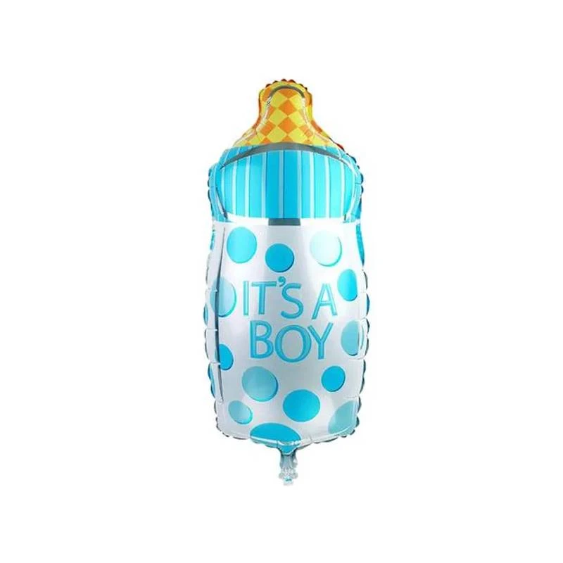 Boy - Girl Theme Foil Cartoon Balloon - Bottle Blue