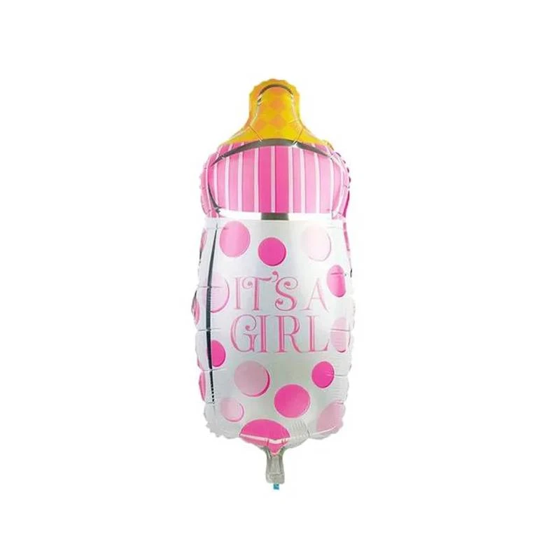 Boy - Girl Theme Foil Cartoon Balloon - Bottle Pink