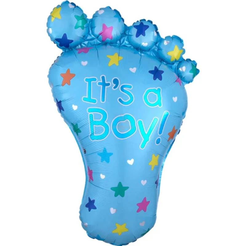Boy - Girl Theme Foil Cartoon Balloon - Foot Blue