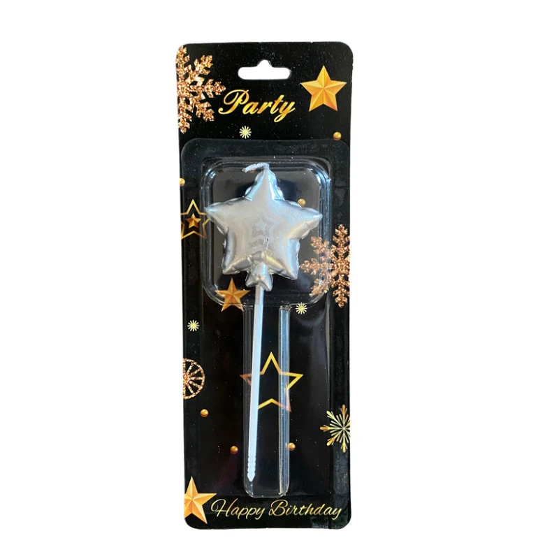 Star Lollipop Candle - Matte Silver