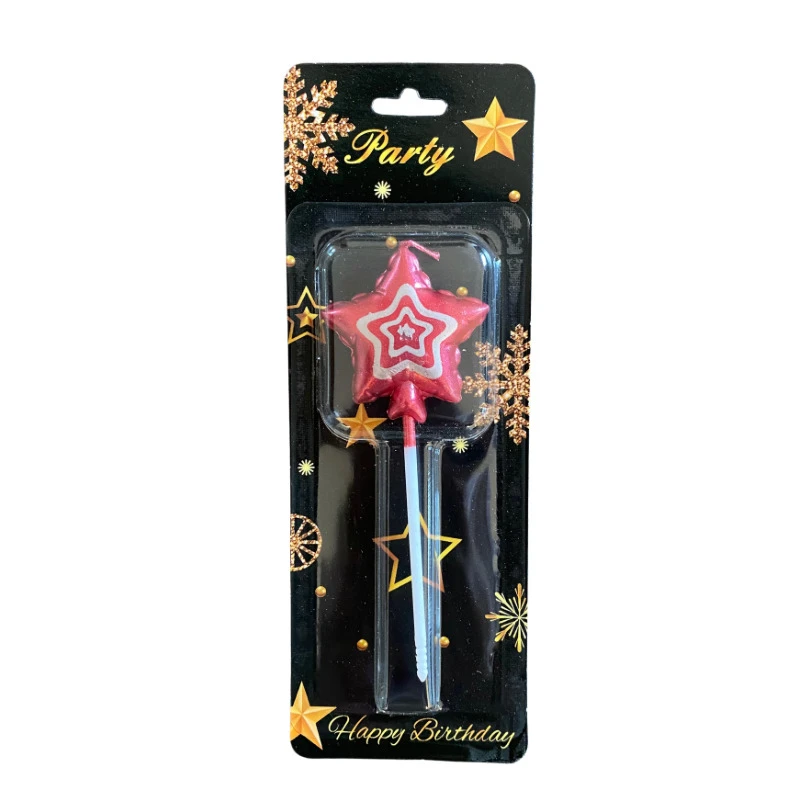 Star Lollipop Candle - Red