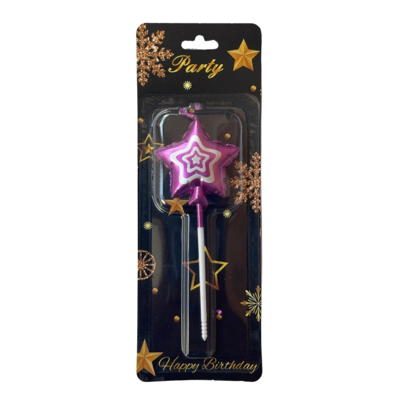 Star Lollipop Candle - Hot Pink