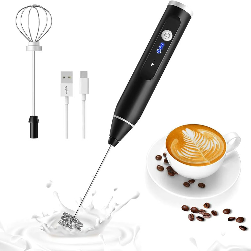 2 in 1 Milk Frother n Egg Whisker - Rechargeable
