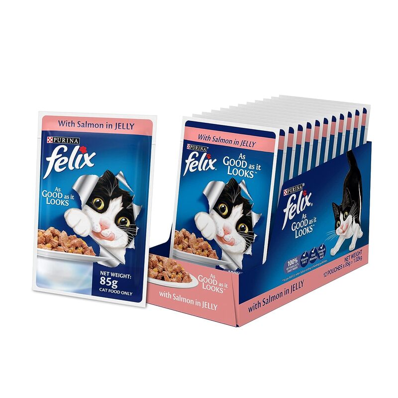 Felix Adult Cat Food 70 g Pack - Salmon in Jelly