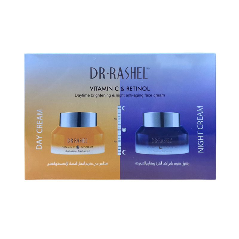 Dr Rashel Vitamin C N Retinol Daytime Brightening N Night Anti-Aging Face Cream - 2-in-1 Pack - 100g