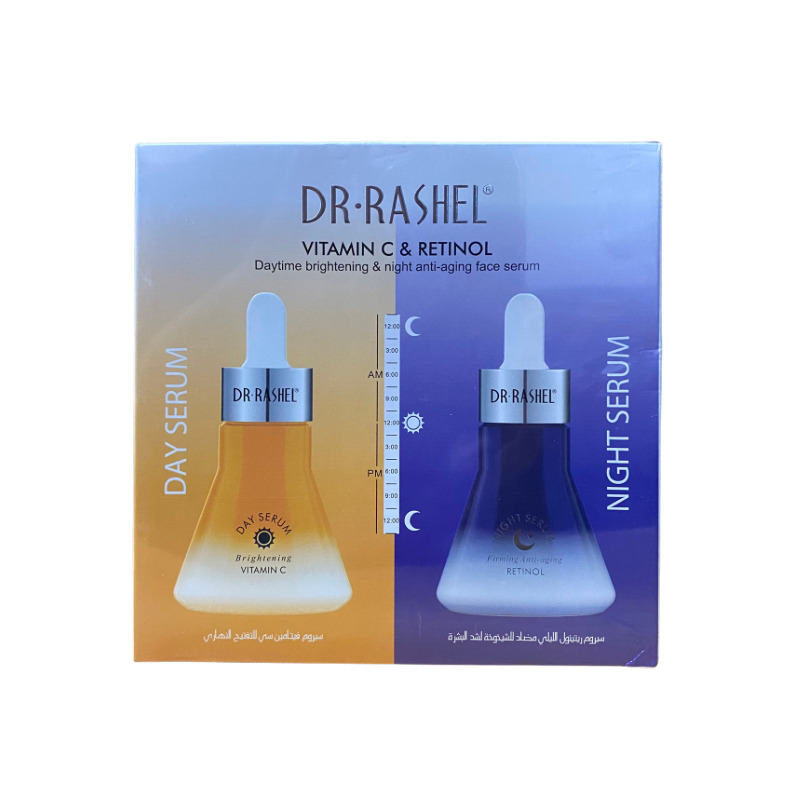 Dr Rashel Vitamin C N Retinol Daytime Brightening N Night Anti-Aging Face Serum - 2-in-1 Pack - 60ml