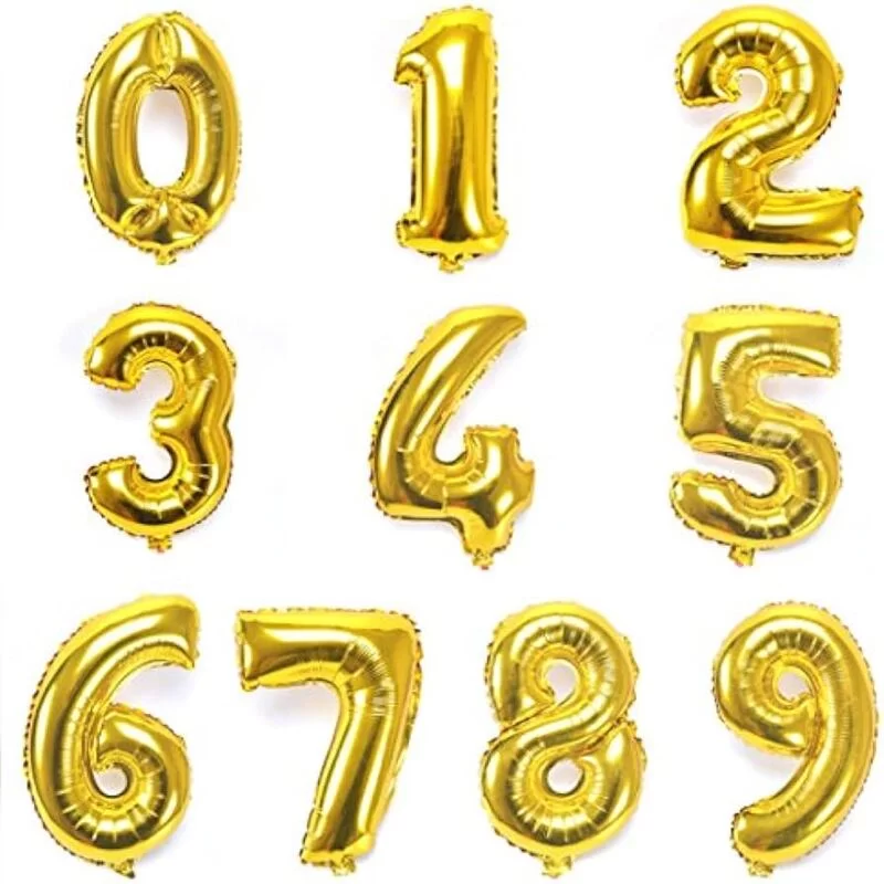 Number Foil Balloon Gold
