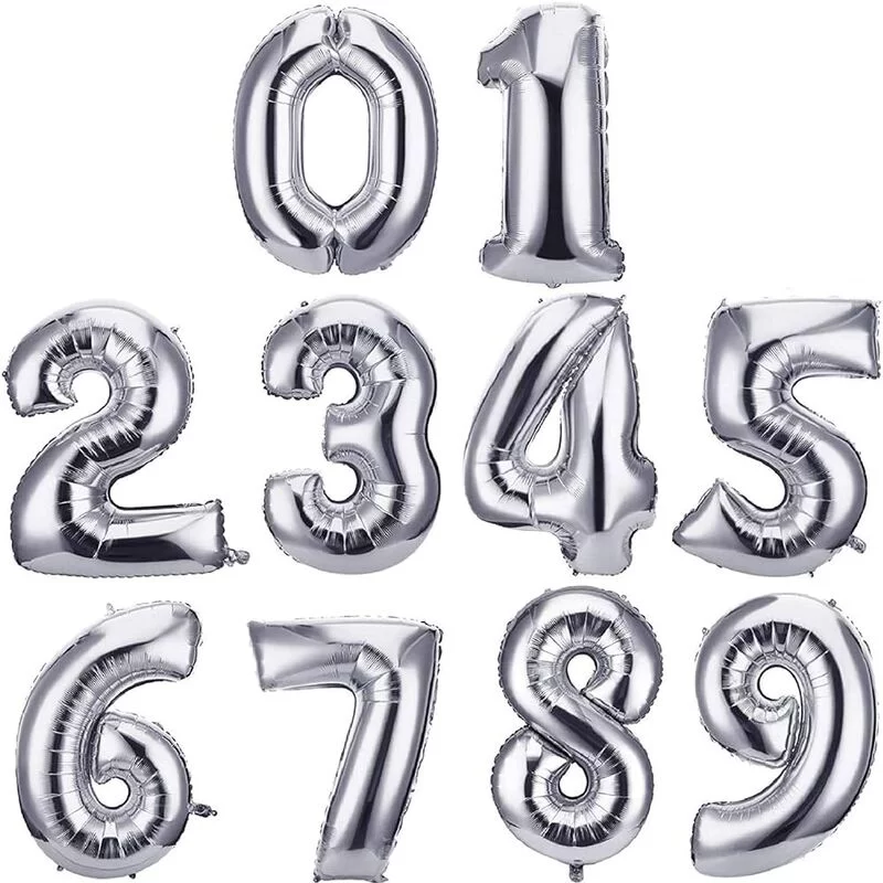 Number Foil Balloon Silver
