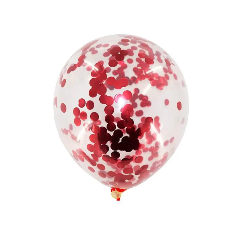 Confetti Balloon - 10 Pcs - Red