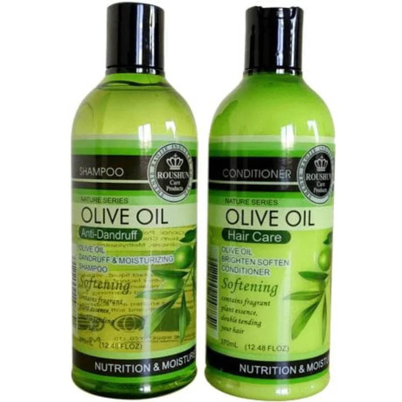 Roushun Shampoo Set Olive Oil Shampoo and Conditioner 370 ml each R-10055