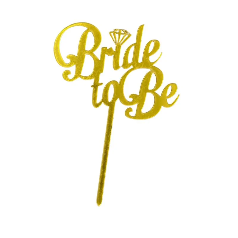 Bride to Be Cake Topper Gold