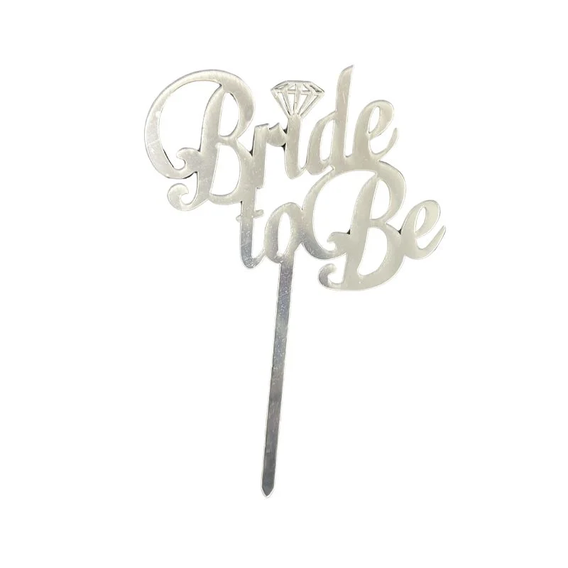 Bride to Be Cake Topper Silver