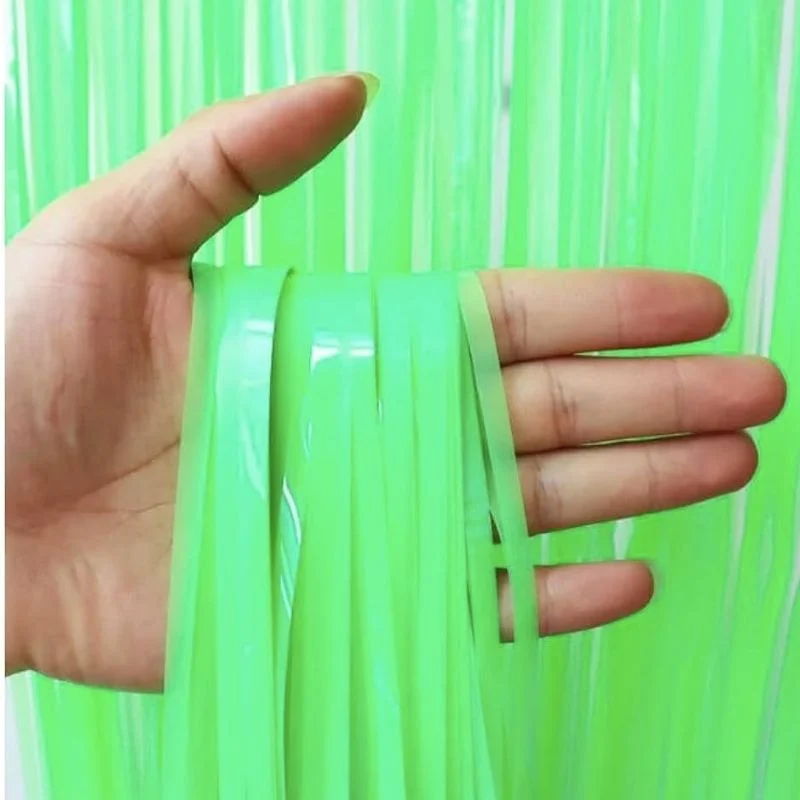 Foil Fringe Curtain - Luminous Green
