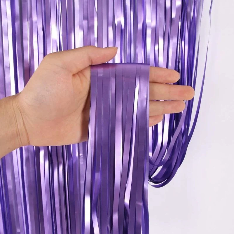 Foil Fringe Curtain - Purple