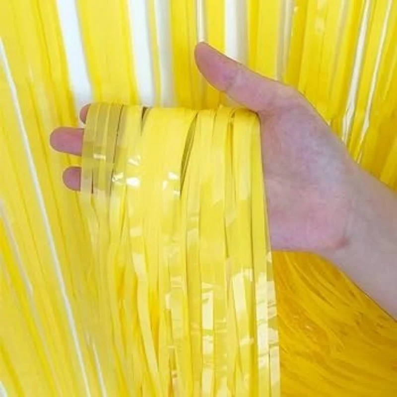 Foil Fringe Curtain - Yellow