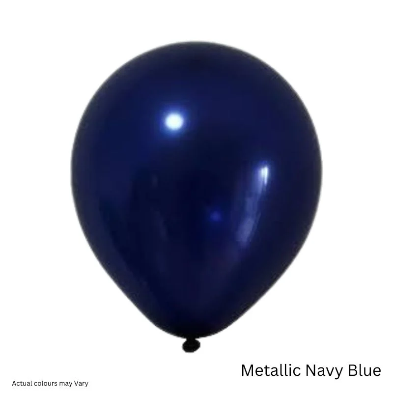 Retro Balloon - 10 Pcs - Metallic Navy Blue