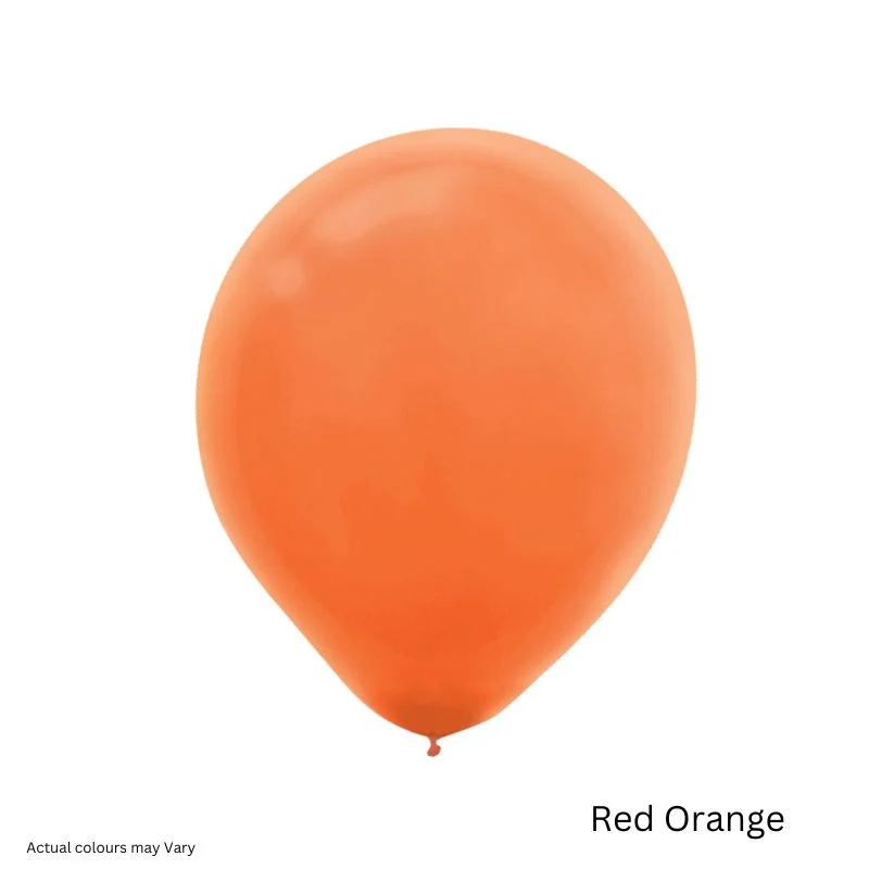 Retro Balloon - 10 Pcs - Red Orange