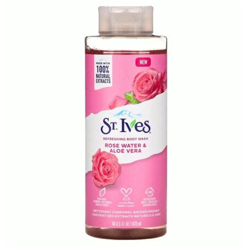 St Ives Refreshing Body Wash - Rose Water n Aloe Vera 473 ml