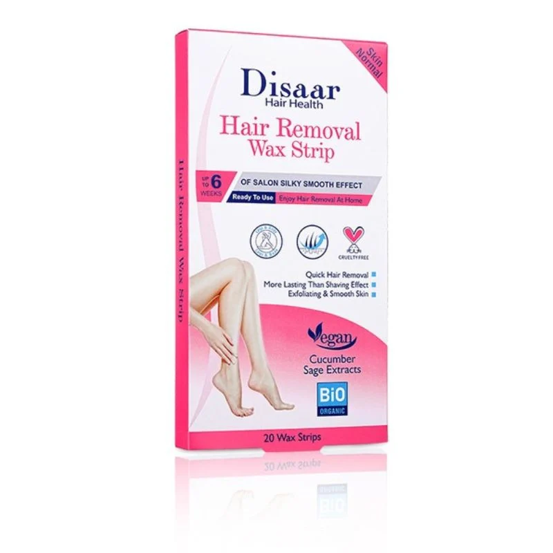 Disaar Hair Removal Wax Strip Cucumber Sage Extracts - 20 Strips