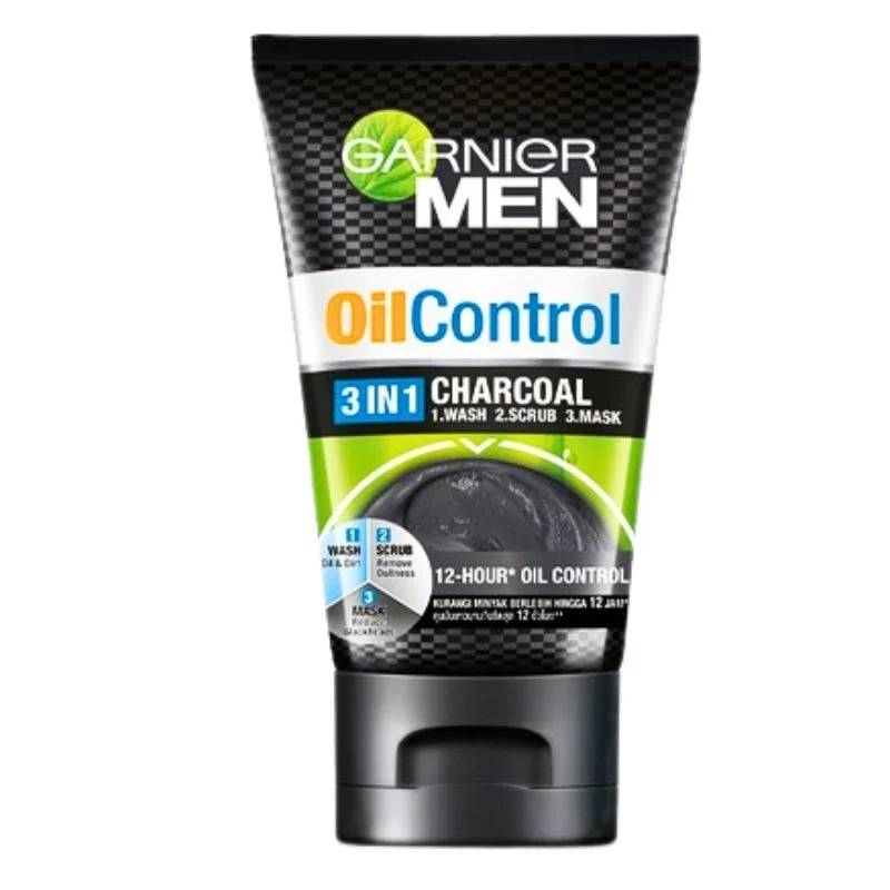 Garnier Men Oil Control 3 in 1 Charcoal Wash - Scrub - Mask 100 g