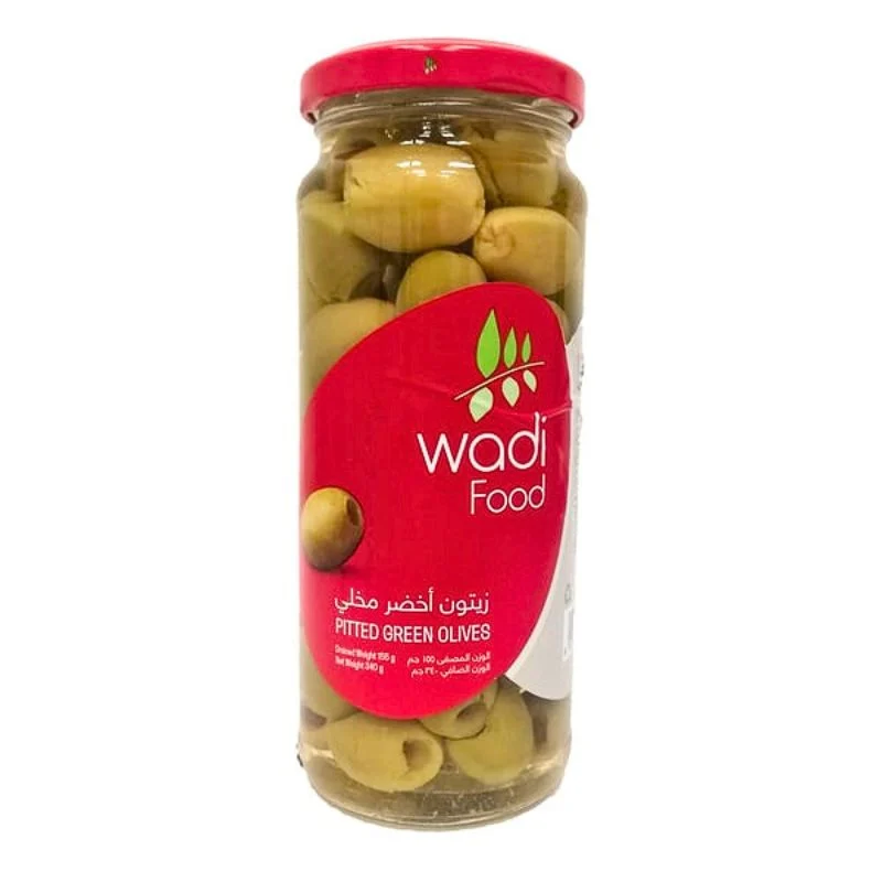 Wadi Pitted Green Olives 340 g