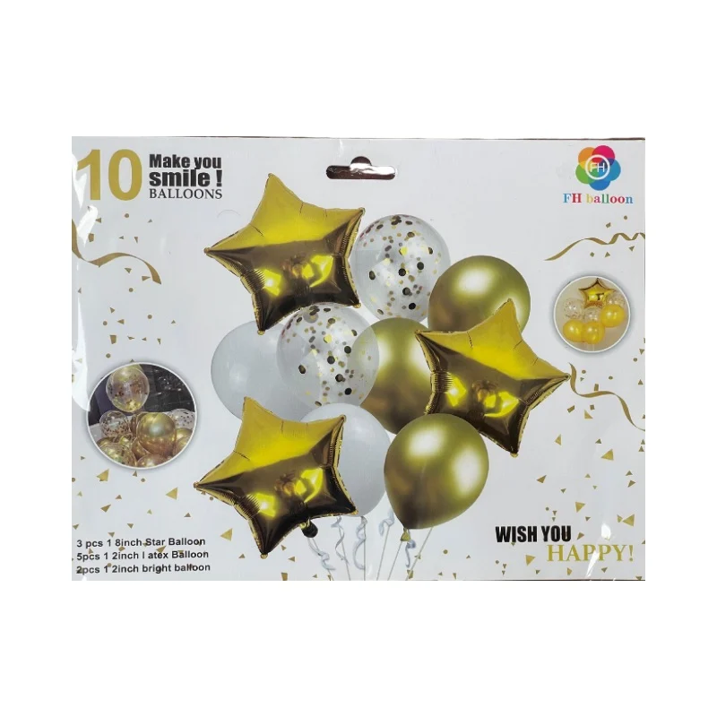 Balloon Decor Set 10 Pcs – Gold