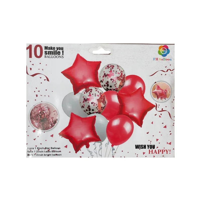 Balloon Decor Set 10 Pcs – Red