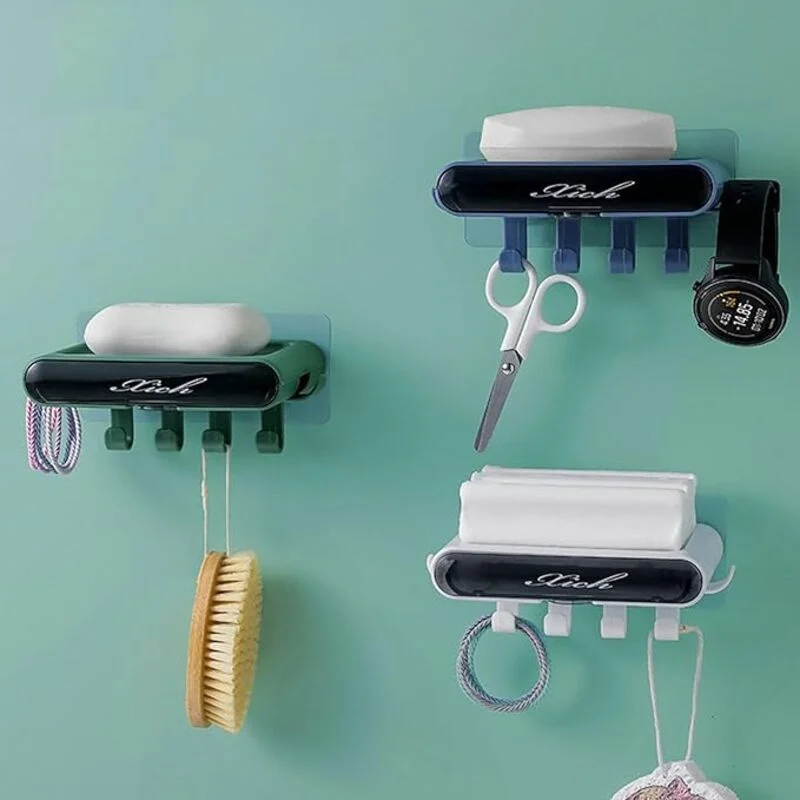Multi Function Soap Holder with Hooks