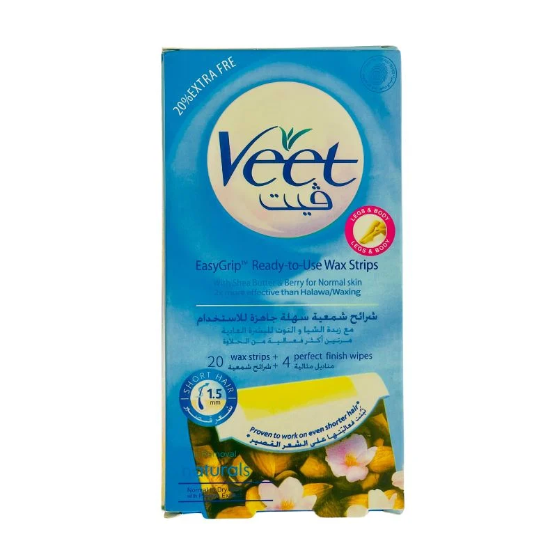 Veet Ready-to-Use Wax Strips with Shea Butter and Berry (20 Strips)