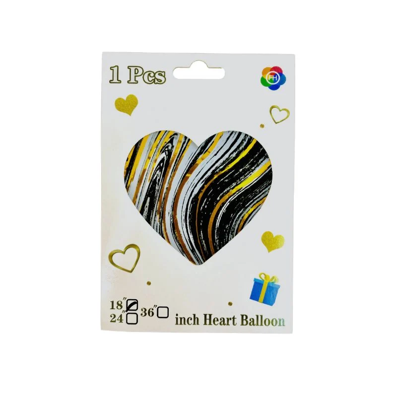 Foil Balloon Heart - Marble Design